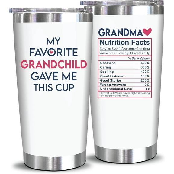 Christmas Gifts For Grandma - Grandma Gifts From Granddaughter, Grandson - Birthday Gifts For Grandma, Nana, Gigi, Mimi, Grammy From Grandchildren, Grandchild - 20 Oz Tumbler