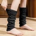 thumbnail image 2 of Leg Warmers Y2K for Women Fitness Rib Knitting Boot Wool Winter Clothing Compression Leg Sleeve Black, 2 of 5