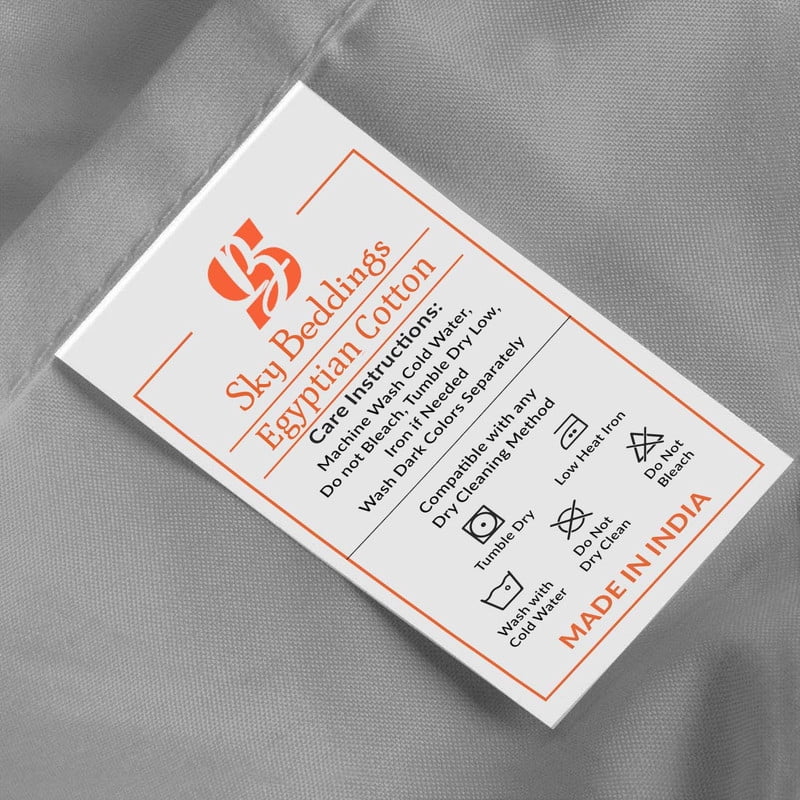 SKY BEDDINGS King Size Pillowcase Set of 2 - Light Grey Super Soft Pillow Cases King, 600 Thread Count 100% Egyptian Cotton, Breathable, Cool, Sateen Weave Sleeping Pillow Covers - Light Grey