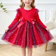 thumbnail image 2 of Splozh Toddler Sweater Dress for Girls Cute Soft Fall Winter Long Sleeve Princess Holiday Party Dress Toddler Birthday Dress Winter Princess Dress for Girls,Red,1-2 Years, 2 of 9
