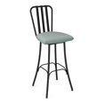 thumbnail image 1 of Amisco Club 26.75" Faux Leather Swivel Counter Stool in Aqua Blue/Black, 1 of 3