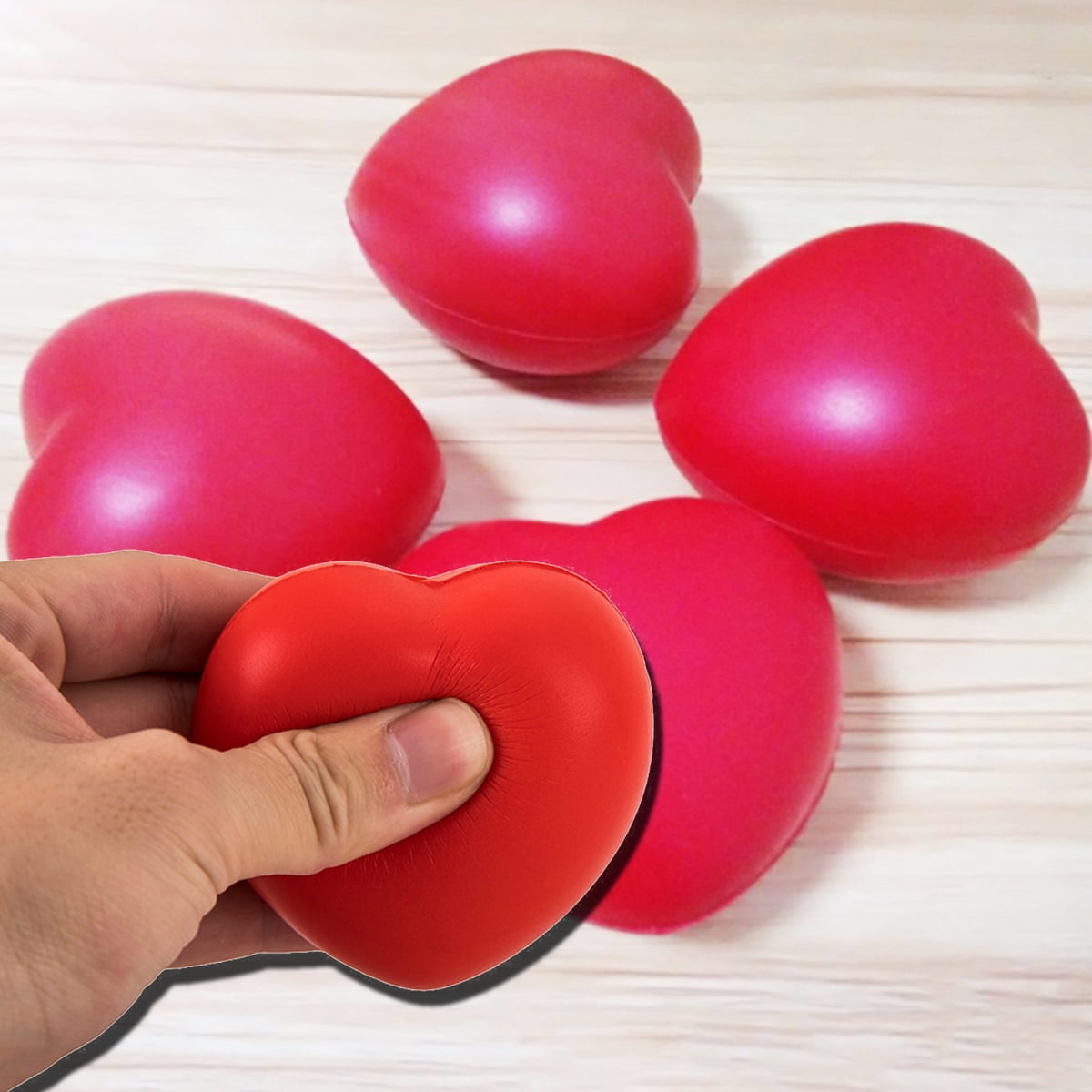Heart Shaped Exercise Stress Relief Squeeze Elastic Rubber Soft Foam Ball BR 