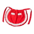 thumbnail image 4 of Delantal de cintura para mujer con bolsillos, delantal de cocina con volantes, delantal de mucama para bar, Rojo, 4 of 9