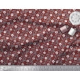 thumbnail image 3 of Soimoi Rouge Velours Feuilles & Anémone Floral Décor Tissu Imprimé Yard 60 Pouces de Large, 3 of 5