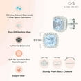 thumbnail image 4 of 925 Sterling Silver Blue Spinel and Diamond Round Stud Earrings for Women, 1/20 Ct, 4 of 7