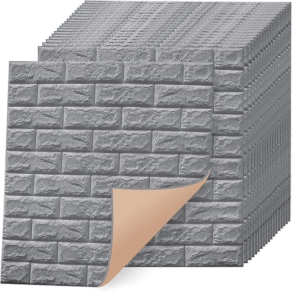10 Pieces Self Adhesive Wallpaper Mural White Brick Wallpaper Mural 3d Peel and Stick Wallpaper Wall Panel 77x70cm for Bathroom Balcony Kitchen