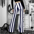 thumbnail image 6 of Fesfesfes Women Casual Pants Fashion Striped Printed High Waist Flare Pants Sale Items, 6 of 9