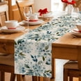 thumbnail image 5 of Spring Flowers Table Runner - 120 Inch Long Watercolor Floral Leaves Botanical Beige Cotton and Linen Blended Dress Scarves Farmhouse Table Runner for Kitchen Dining, Coffee Table, 13" x 120", 5 of 8