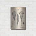 thumbnail image 3 of Luxe Metal Art 'Lacrosse Racquet Blueprint Patent Parchment' Metal Wall Art, 16"x24", 3 of 9