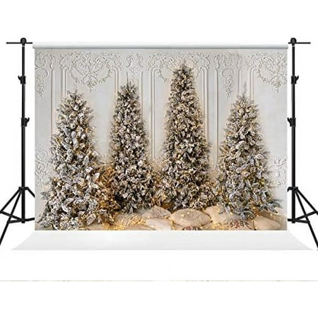 Image of 8×8ft Christmas Backdrop Photo Christmas Tree Color Lamp Court Retro Xmas Background Shed Photo Studio Props Pictures White