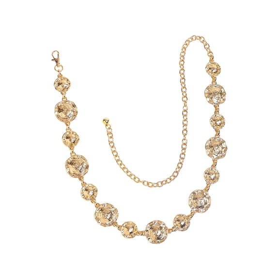 lanema Metallic Waist Chain With Geometric Shell Buckles Design Popular Waist Jewelry Chain Belt For Party Dresses and Daily Use