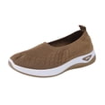 thumbnail image 3 of Domzle Orthopedic Breathable Soft Shoes Arch Support, Women Wide Width Breathable Walking Comfortable Slip On Sneakers Coffee, 3 of 6