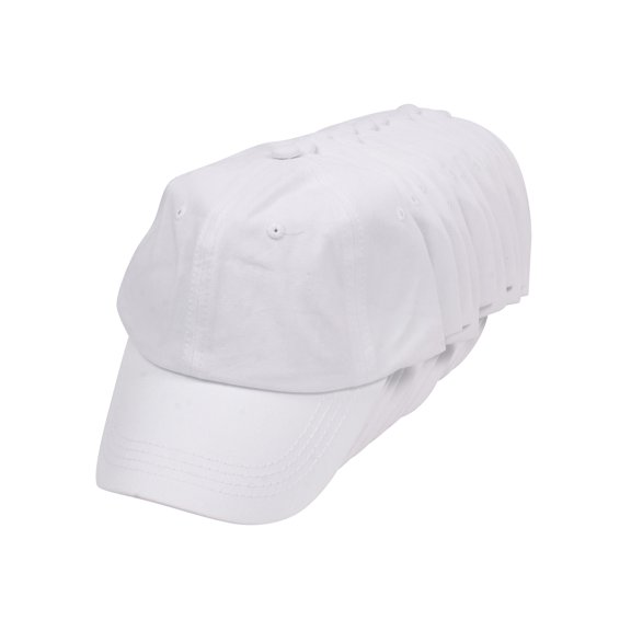 Top Headwear Dozen Pigment Dyed Low Profile Dad Hat 100% Cotton, White