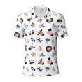 thumbnail image 2 of Daiia Cartoon Animals Pattern Men’s Polo Shirts,Solid Deck Shirt,Classic Fit, Breathable Cotton Polo for Casual and Sport Wear-X-Large, 2 of 7