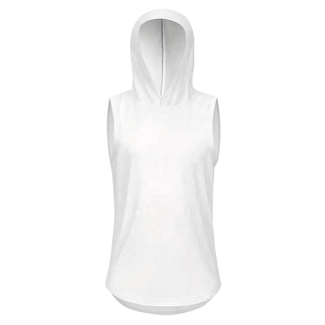 Posijego Tank Tops for Men Sleeveless Hooded T-Shirts Workout Running Athletic Tanks Solid Color