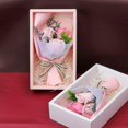 thumbnail image 3 of BSJJY 3 Heads Artificial Rose Soap Bouquet with Gift Box Colorful Preserved Rose Flowers with , Gypsophila and Lavender, Romantic Gift for Anniversary/Birthday/Valentine's Day (Pink), 3 of 3