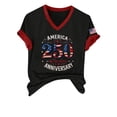thumbnail image 3 of MEICHEN Usa 250th Anniversary Graphic Tee for Women Print V Neck T Shirt Casual Soft Short Sleeve Patriotic Top, 3 of 6