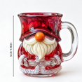 thumbnail image 2 of OANLKGI Santa Gnome Glass Mug Holiday Shaped Coffee Mug 4.8 IN High with Handle for Hot Cocoa Tea Water Home Office Kitchen Table Decor, Red, 2 of 5
