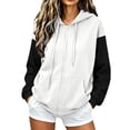 thumbnail image 2 of Fall Outfits Color Block Zip Up Hoodies for Women Long Sleeve Oversized with Pockets Loungewear, 2 of 6
