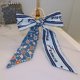 thumbnail image 1 of Fashion Printing Chiffon Check Grace Long Ribbon Bow Lady Headdress Scrunchie Ponytail Holder Tie Women Silk Scarves Hair Band, 1 of 4