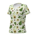 thumbnail image 2 of Naloa Green Avocado Print T-Shirts Short Sleeve V Neck Tees for Women Fashion Tops Trendy Lightweight Soft Casual Summer Outfits Clothes, 2 of 5