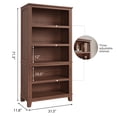thumbnail image 2 of 71" Farmhouse Bookshelf with Adjustable Shelves, 5-Tier Tall Bookcase with Wood Legs, Rustic Design, 31.5" Width, 2 of 8