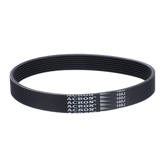 160J8 PJ V-Ribbed Belt 8 Ribs 16" Length x 0.74" Width x 0.14" Height, EPDM Rubber Poly V Belt