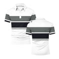 thumbnail image 4 of Klisyaur Color Block Blouses for Mens Short Sleeve Golf Collared Casual Fashion Lightweight Clothes Outfit, 4 of 5