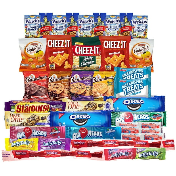 Snacks Care Package Variety Pack Of 40 Crackers Cookies Candy Fruit Snacks Healthy Protein Bars And Nuts Bundle Assortment Bulk Sampler Walmart Com Walmart Com