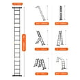 thumbnail image 4 of KFFKFF Versatile Collapsible Ladder, 7-Function High-Reaching Step Ladder, Dual-Structure 4-Step with Scaffold Board Telescopic Ladder, 15.5ft Accessible Elevation Sturdy, 330 lbs Load Limit, 4 of 9