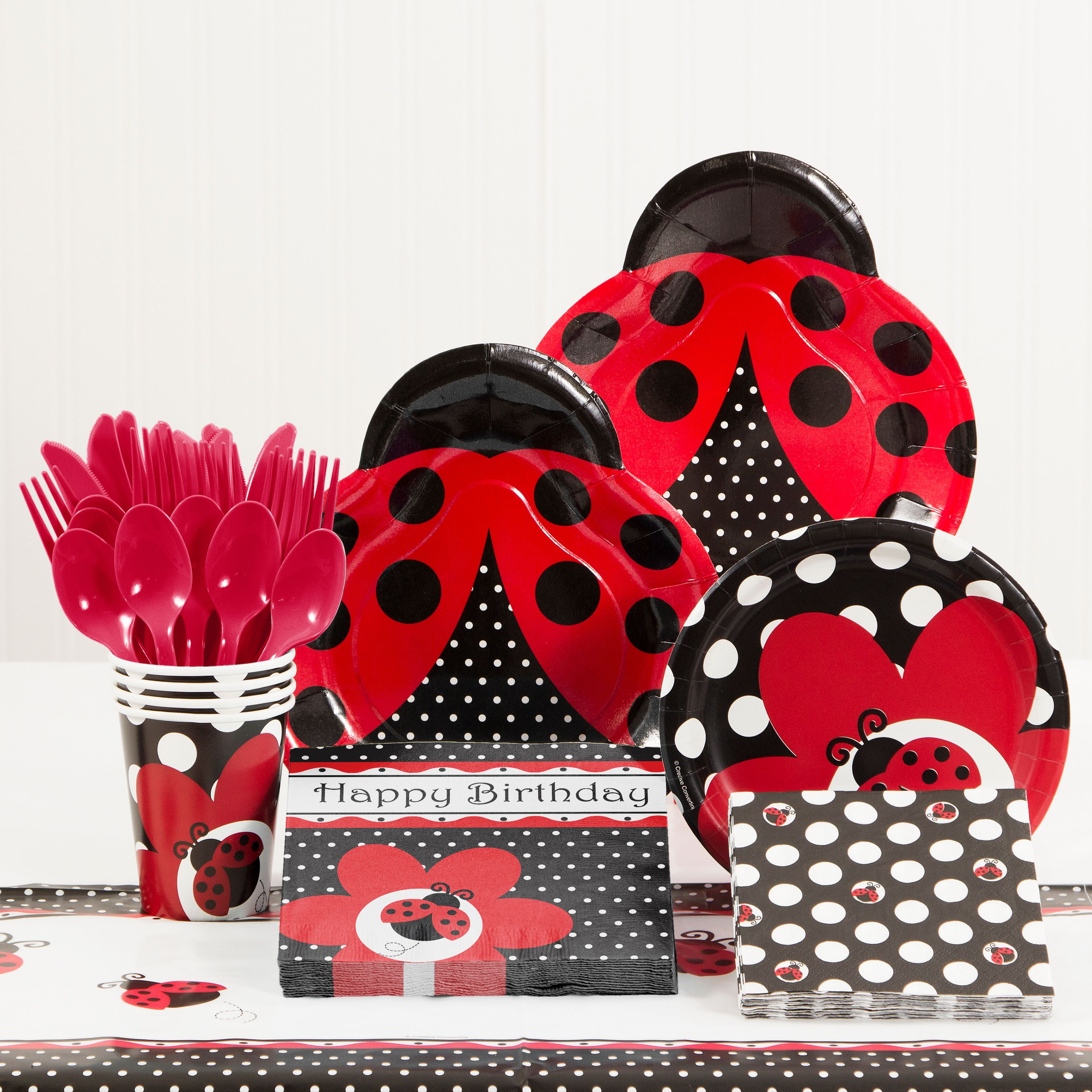 Ladybug Birthday Party Supplies Large Dinner Plates