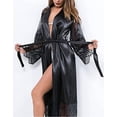 thumbnail image 5 of Women‘s Satin Silk Sleepwear Robe Babydoll Lingerie Nightwear Pyjamas Plus Size, 5 of 5