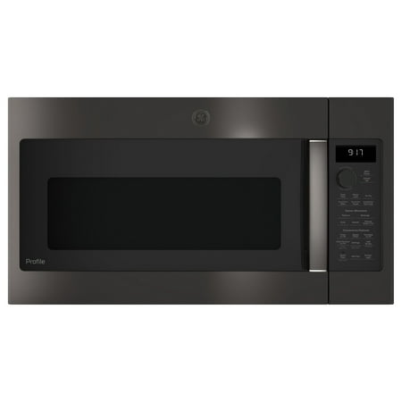 GE Profile 1.7 Cu. Ft. Convection Over-the-Range Microwave Oven  Black Stainless
