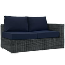 Modway Summon Outdoor Patio Sunbrella® Right Arm Loveseat in Canvas Navy