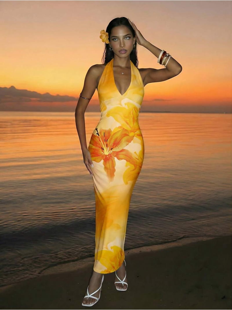 yellow bodycon maxi dress Innovare Denim Brandr Ruch Bodycon Maxi Dress In Yellow, S