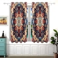 thumbnail image 2 of Pattern Mandala Retro Black Out Curtains Aesthetic for Bedroom Living Room Sliding Glass Doors Kitchen Windows 2 panels set, 2 of 5