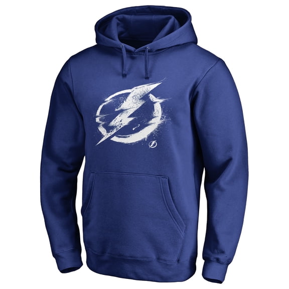 Men's Blue Tampa Bay Lightning Splatter Logo Pullover Hoodie