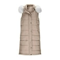 thumbnail image 6 of Niaviben Long Vest for Women Sleeveless Long Puffer Vest Women Quilted Vest Women Shirts Casual Womans Vest Vests for Women's Vest Beige L, 6 of 9