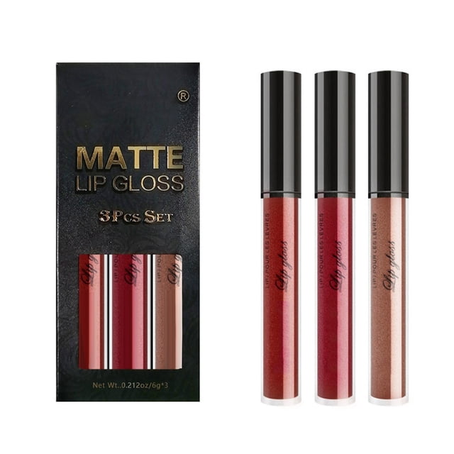 WIFKLSIIPG Ensemble de 3 Rouges à Lèvres Liquides Mauve Berry Rose Rouge pour Femmes 24 Heures +Rouge à Lèvres Rouge à Lèvres Encre à Lèvres Gloss Longue Tenue 24