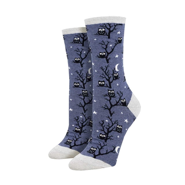 Blue Socks Halloween Socks for Women Girls Bats Print Colorful Pattern Novelty Cute