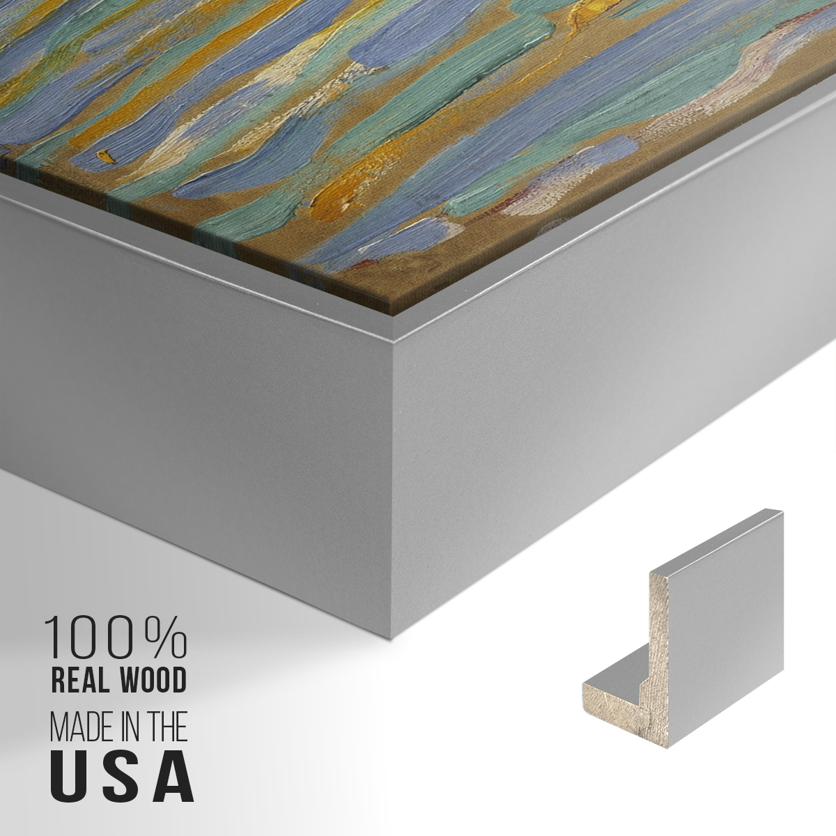 Vintage Landscape-CXIV By Wexford Home Framed in Silver Wood Gallery Wrapped Canvas 17 in. x 25 in.