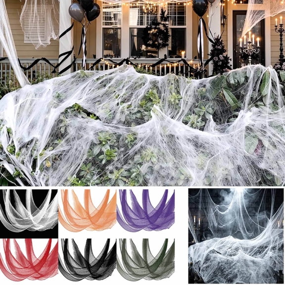 Snmubt Halloween Decorations Outdoor Creepy Cloth, Scary Gauze Fabric, Halloween Decor for Party Supplies Home Wall Yard 72 x 30 Inch, Black