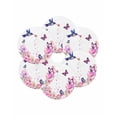 thumbnail image 7 of 13 Inch Round Placemats Set of 6, Pink Flower Non Slip Heat Insulation PP Table Mats, Spring Floral Butterflies Elegant Pastoral Birds Washable Place Mats for Kitchen Dining Party Table Decor, 7 of 7
