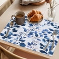 thumbnail image 3 of Blue Eucalyptus Leaves Placemats Set of 12 Spring Botanical Greenery Place Mats Indoor Wipeable Table Mats Washable Cloth Dining Table Placemats for Kitchen Holiday Party Home Decor 13x19 Inch, 3 of 9