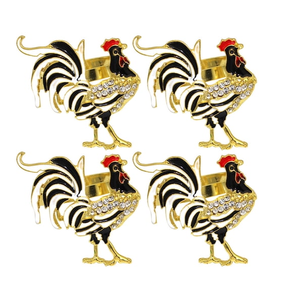 ELAYARD 4Pcs Metal Napkin Rings Creative Design for Dining Table Accessories