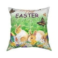 thumbnail image 2 of Isvgxsz Happy Easter Bunny Gnome Decorative Throw Pillow Covers 18 x 18, Bless This Nest Rabbit Ears Eggs Porch Outdoor Home Decor, Spring Carrot Tulip Flower Colorful Stripes Couch Cushion Case, 2 of 3