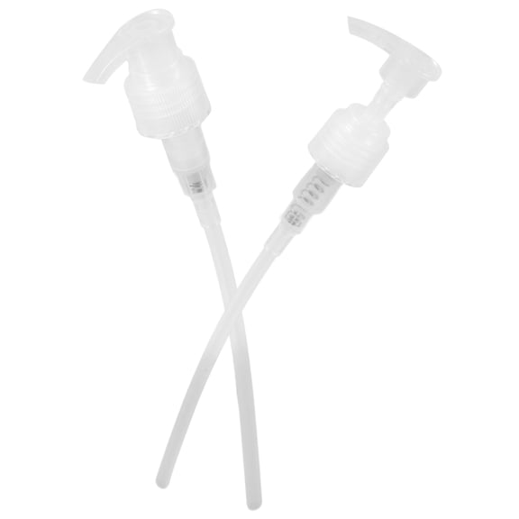 PAMINGONO 2-Pack Clear Cylindrical Lotion and Shampoo Dispenser Pumps for Bathroom and Personal Care Use