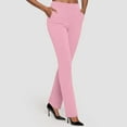 thumbnail image 2 of vigerkar Dress Pants Women Business Casual Work Pants Women High Waist Stretchy Trousers Pull on Office Slacks Bottoms Pink, L, 2 of 4