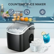 Havato Countertop Ice Maker, 9 Bullet Ice Cubes in 6 Mins, 26lbs/24H, w/ Scoop & Basket, Matte Black