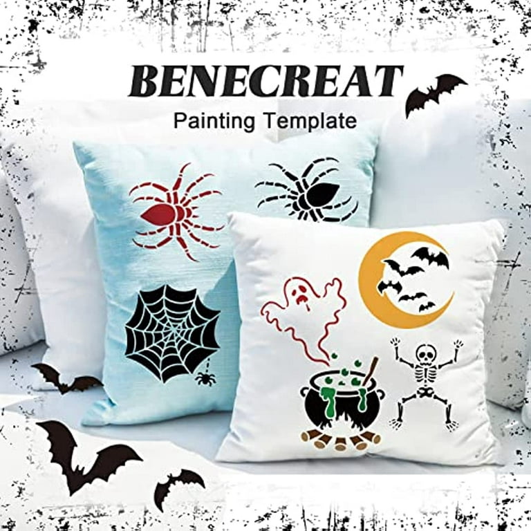 Make Your Own Spooky Stenciled Halloween Throw Pillows